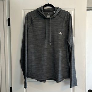 Adidas Women’s Grey Hooded Climalite Pullover Top, size XL